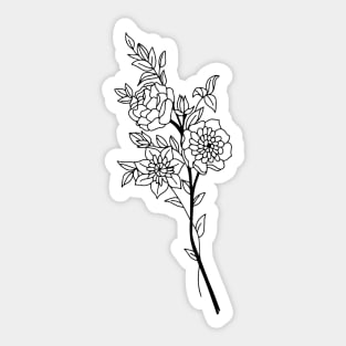 Beautiful flowers doodle Sticker